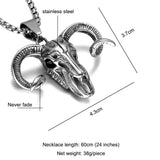 Horn Goat Skull Pendant Stainless Steel Sheep Skull Pendant