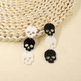 Bloody Eyes Halloween Earrings Bat Skull Record Drop Earrings
