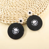 Bloody Eyes Halloween Earrings Bat Skull Record Drop Earrings