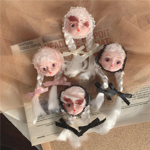 Horror Ghost Doll Lace Hair Clip Women Harajuku Brooch Halloween