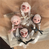 Horror Ghost Doll Lace Hair Clip Women Harajuku Brooch Halloween