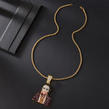 Horror Clown Pendant Iced Out Bling Chain 69 Halloween Cosplay Necklace