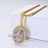 Chucky Hip Hop Iced Out CZ Pendant Necklace 24'' Chain