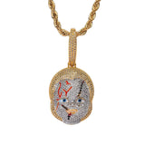 Chucky Hip Hop Iced Out CZ Pendant Necklace 24'' Chain