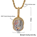 Chucky Hip Hop Iced Out CZ Pendant Necklace 24'' Chain
