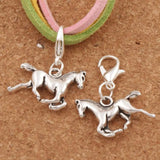 Tibetan Silver Horse Animal Clasp Charm Beads 18.8x27mm 12pcs