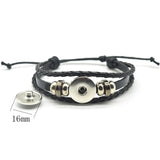 Horse Bracelet Crazy Horse Jewelry Punk Leather Glass Button Bracelet