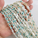Evil Eye Shell Bead Charm Natural Mother of Pearl Amulet Beads