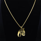 Horse Head Pendant Necklace Stainless Steel Animal Jewelry Gift N2026