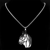 Horse Head Pendant Necklace Stainless Steel Chain Necklaces
