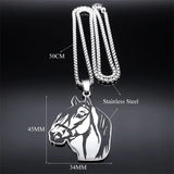 Horse Head Pendant Necklace Stainless Steel Chain Necklaces