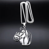 Horse Head Pendant Necklace Stainless Steel Chain Necklaces