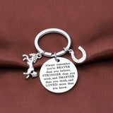 Horse Inspirational Keychain Always Remember You're Braver Than You Believe