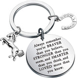 Horse Inspirational Keychain Always Remember You're Braver Than You Believe