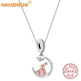925 Silver Horse Pendant Necklace for Women Girls