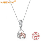 925 Silver Horse Pendant Necklace for Women Girls