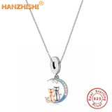 925 Silver Horse Pendant Necklace for Women Girls