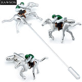 Horse Riding Cufflinks Brave Boyfriend Horseback Cuff Links with Box