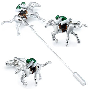 Horse Riding Cufflinks Brave Boyfriend Horseback Cuff Links with Box