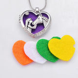Horse with Girl Aroma Diffuser Necklace Perfume Essential Oil Locket Pendant