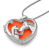 Horse with Girl Aroma Diffuser Necklace Perfume Essential Oil Locket Pendant