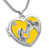 Horse with Girl Aroma Diffuser Necklace Perfume Essential Oil Locket Pendant
