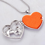 Horse with Girl Aroma Diffuser Necklace Perfume Essential Oil Locket Pendant