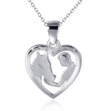 925 Silver Horse & Girl Pendant Necklace, Embrace Horse Gift