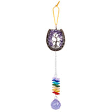 7 Chakra Tree of Life Hanging Ornament with Rainbow Crystal Ball Prism