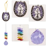 7 Chakra Tree of Life Hanging Ornament with Rainbow Crystal Ball Prism