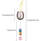 7 Chakra Tree of Life Hanging Ornament with Rainbow Crystal Ball Prism