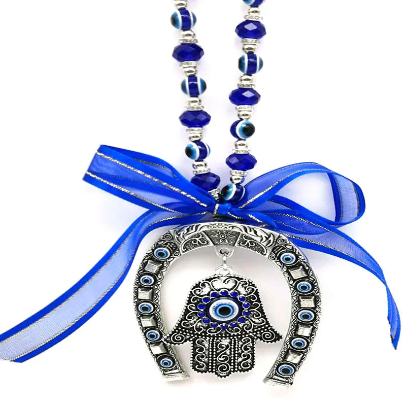 Horseshoe Eyes Handpalm Ribbon Key Chain Pendant Decorative Wall Hanging