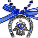 Horseshoe Eyes Handpalm Ribbon Key Chain Pendant Decorative Wall Hanging