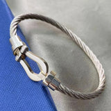 Horseshoe Bracelet Magnet Clasp Stainless Knot Chain Braided Couple Jewelry