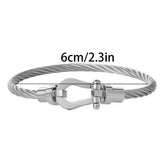 Horseshoe Bracelet Magnet Clasp Stainless Knot Chain Braided Couple Jewelry