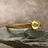 Horseshoe Bracelet Magnet Clasp Stainless Knot Chain Braided Couple Jewelry