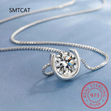 925 Silver D Moissanite Horseshoe Necklace Good Luck Pendant