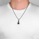 Singer Microphone Long Men Necklace Punk Stainless Steel Jewelry