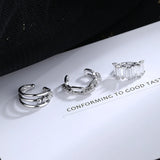Charming Line Zircon Clip On Earrings Ear Cuff Without Piercing Jewelry