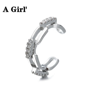 Charming Line Zircon Clip On Earrings Ear Cuff Without Piercing Jewelry