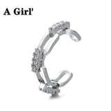 Charming Line Zircon Clip On Earrings Ear Cuff Without Piercing Jewelry