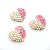 10 Pcs Two Tone Pearl Diamond Flower Crystal Metal Button Wedding Dress