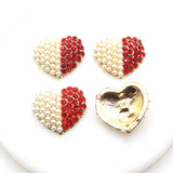 10 Pcs Two Tone Pearl Diamond Flower Crystal Metal Button Wedding Dress
