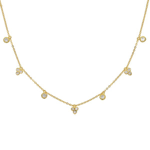 925 Silver Rotation Charm CZ Beads Choker Necklace Pendant Women Gift