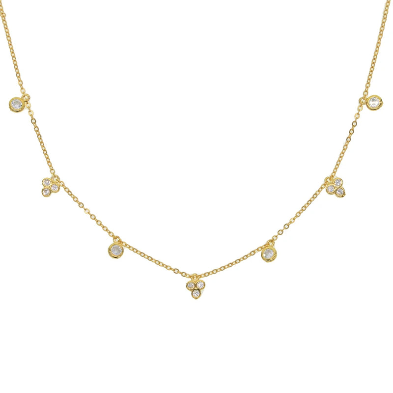 925 Silver Rotation Charm CZ Beads Choker Necklace Pendant Women Gift