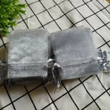 100 Pcs Gray Organza Gift Bags Wedding Jewelry Pouches Drawstring