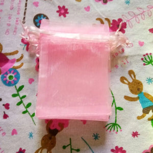 100 Pcs Pink Organza Bags 7x9-15x20 cm Wedding Gift Drawstring Bags
