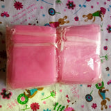 100 Pcs Pink Organza Bags 7x9-15x20 cm Wedding Gift Drawstring Bags