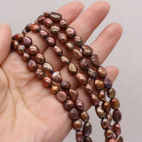 100% Real Brown Freshwater Pearl Beads 7-8mm Natural Pearls for DIY Jewelry