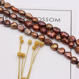 100% Real Brown Freshwater Pearl Beads 7-8mm Natural Pearls for DIY Jewelry